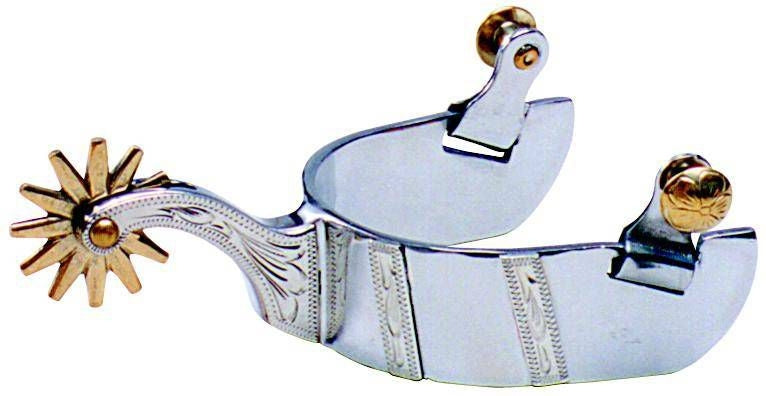 Weaver Mens Spurs with Engraved Silver Trim