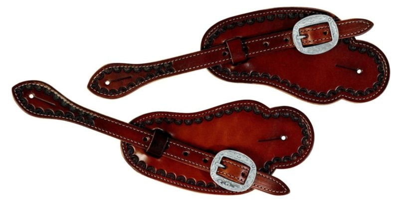 Weaver Leather Hand Tooled Spur Straps Brown