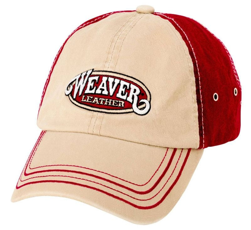 Weaver Leather Logo Cap Burgandy/Khaki