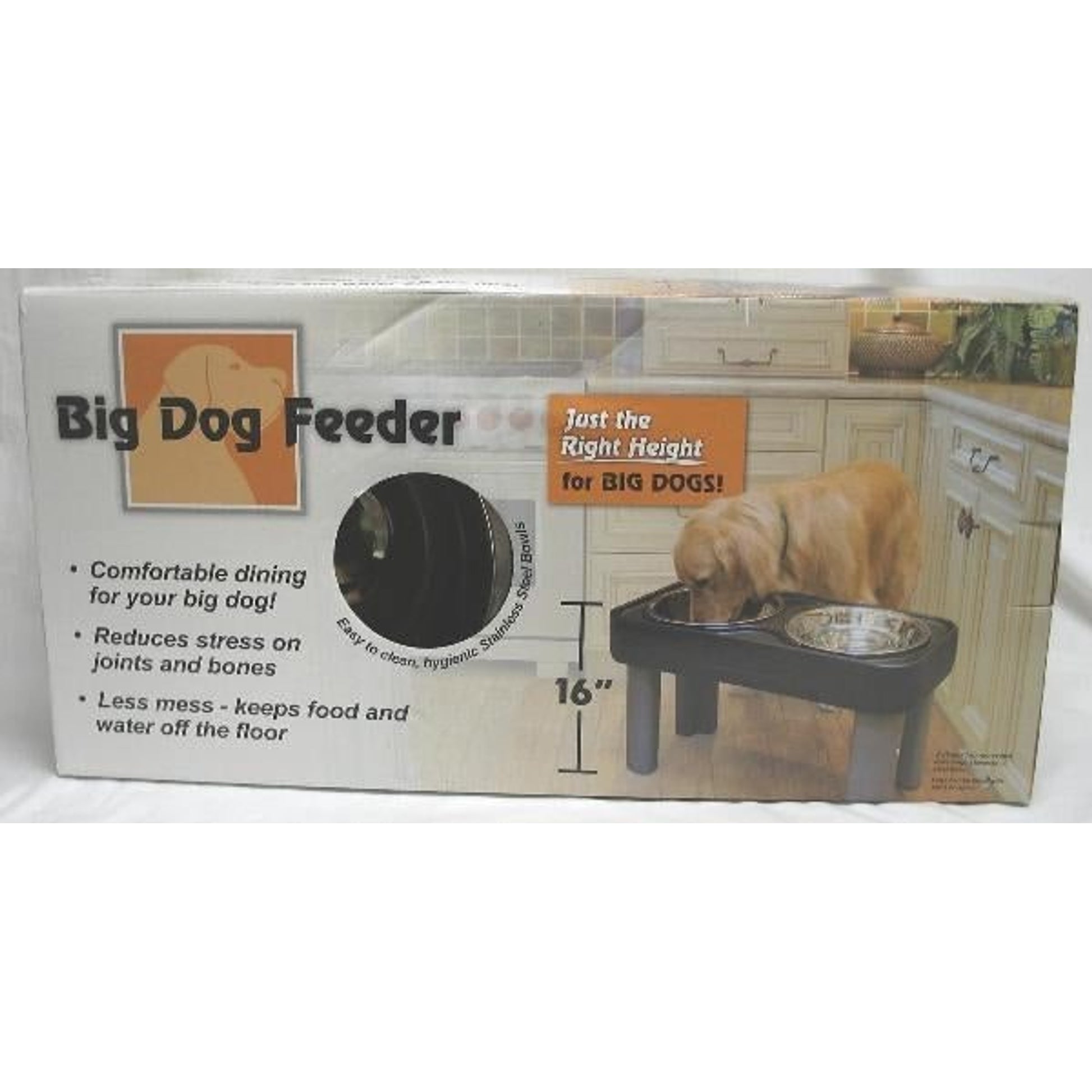 Our Pets Big Dog Feeder - 16 Inch in Black