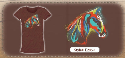 Junior Artistic Horse Luxury Cap Sleeve T-Shirt