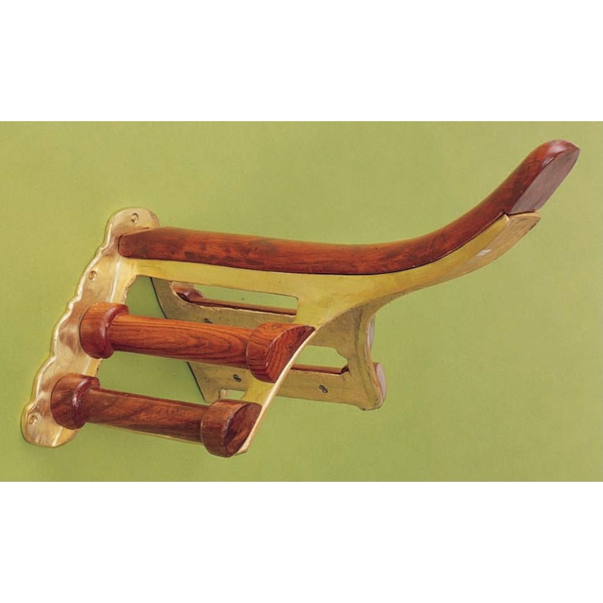 Horse Fare Brass And Wood Saddle Rack
