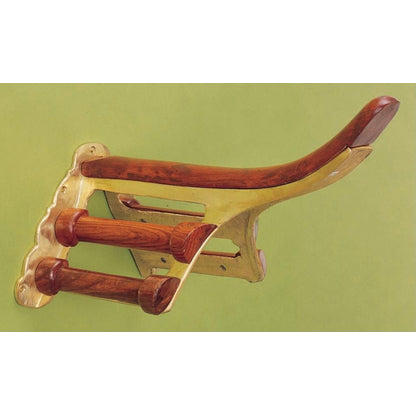 Horse Fare Brass And Wood Saddle Rack