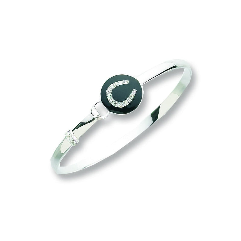 Horse Shoe Bangel Bracelet with CZ