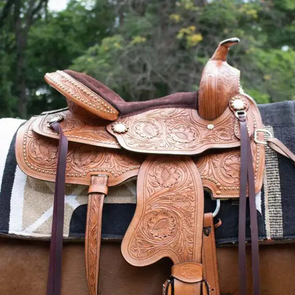 Tooled western saddle