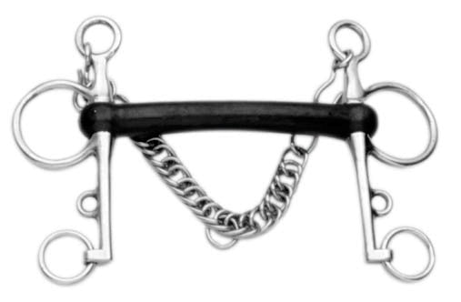 Korsteel Soft Rubber Mullen Mouth Pelham Bit 4.5